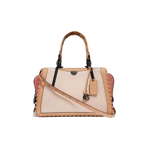 COACH DREAMER Lockstitch Кожа Коровья кожа Сумка через плечо Сумка Средний Женская Бежевая и Оранжево-розовая