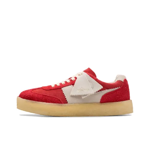 Clarks Tor 80 Slip-Resistant Low Top Скейтборд Кроссовки Женские Красный Белый