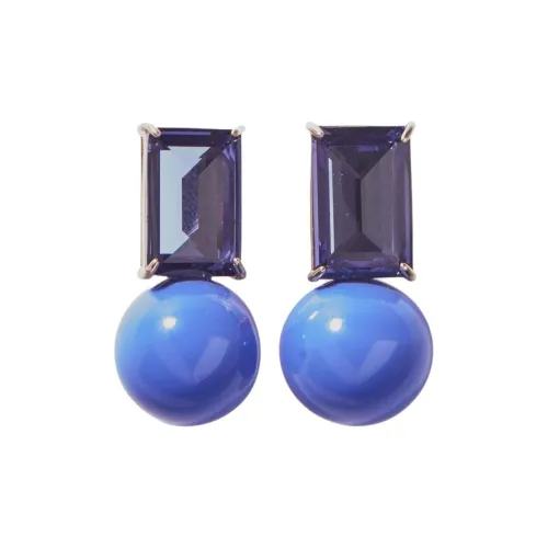 CarolinaHerrera Латунь CUBIC Циркон Стекло Серьги Женские Фиолетовый