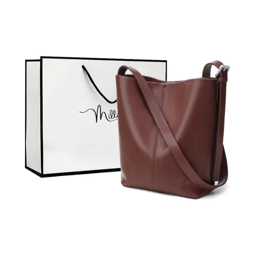 MILLIE'S Корова Кожа Ведрообразная Сумка Плечевая Сумка Стандартная Женская Кофейная Золотисто-Коричневая