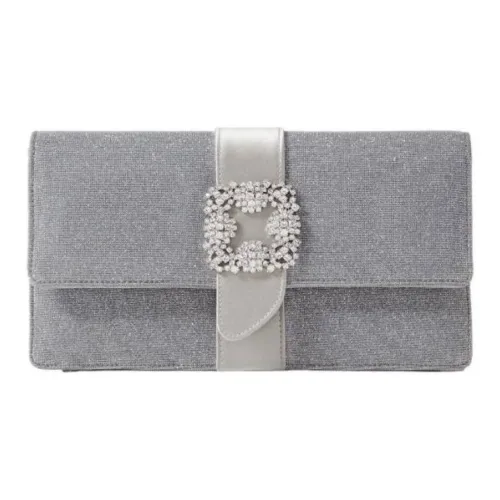 MANOLO BLAHNIK Ткань Клатч Женская Серебряный