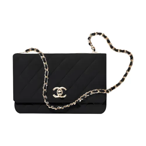 CHANEL Модный CcWOC Овчина Кошелек Сумка через плечо Сумка на плечо Женская Черная