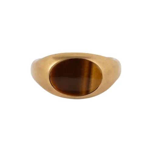 DRIES VAN NOTEN Экологичный Латунь Камень Тигровый глаз Кольца Мужские Золотые