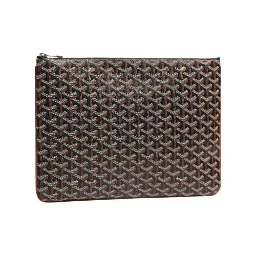 GOYARD SENAT Холст и Кожа Кошелек Сумка для туалетных принадлежностей Клатч Стандартный Унисекс Коричневый