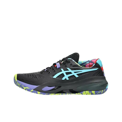 ASICS Гель RESOLUTION 10 Низкий Топ Поддержка Тренировочные Беговые Кроссовки Мужские Черные