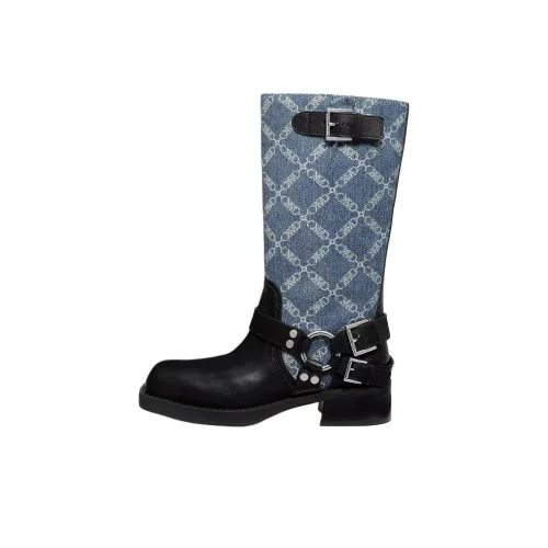 MICHAEL KORS MK Crosby Колено Высокие сапоги 3,8 см Женские Синий