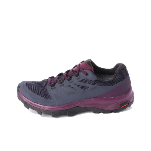 SALOMON OUTLINE Противоскользящий устойчивый к истиранию низкий топ походная обувь женский серый фиолетовый