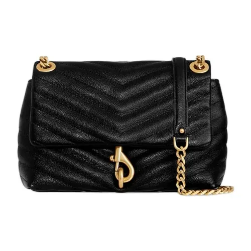 REBECCA MINKOFF Edie Гладкая кожа Сумка через плечо Женская Черная с Бронзой