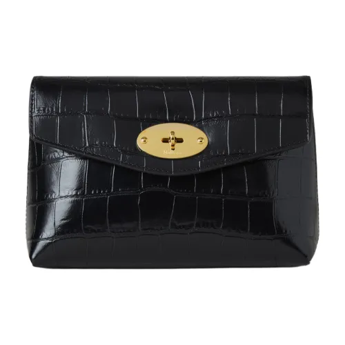 Mulberry Darley Коровья кожа Косметичка Маленькая Женская Черная