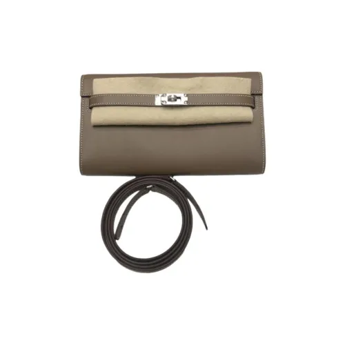 HERMES Kelly To Go Tadelakt Кожа Сумка через плечо Сумка на плечо Женская