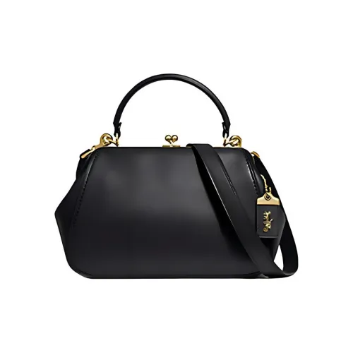 COACH Рамка Кожа Сумка Сумка через плечо Сумка через плечо Большая Женская Черная