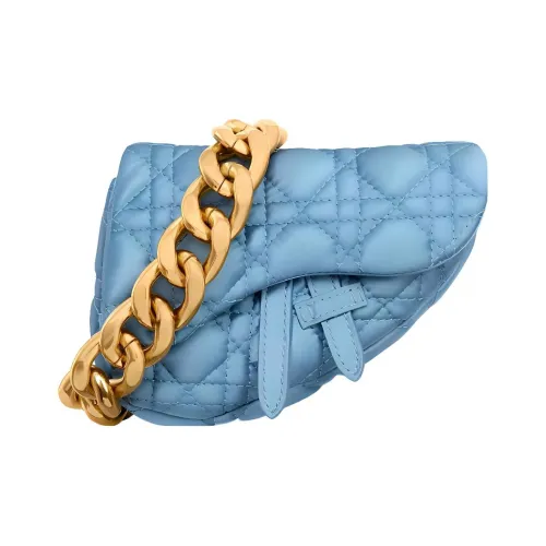 DIOR Сатин Седло Сумка Сумка Экстра мини Женские Синий