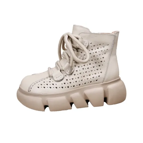 Forest Princess Короткий Мартин Ботинок 6 см Женский Экрю