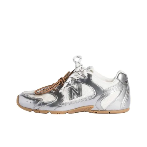 New Balance x MIU MIU NB 530 Новогодняя коллекция Низкий топ Повседневная обувь Женская Жидкое серебро