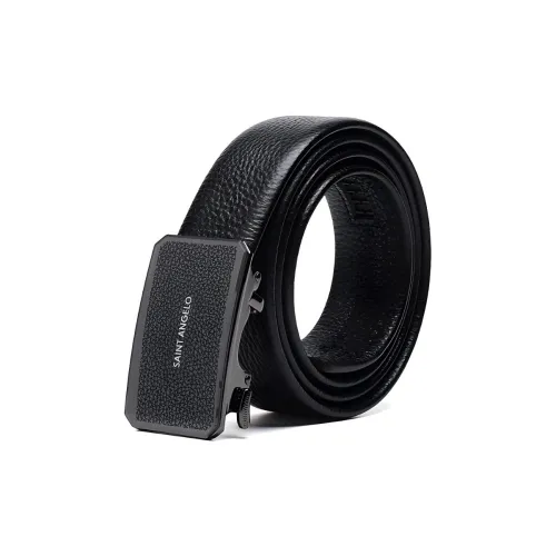 SAINT ANGELO Ремни из коровьей кожи Мужской Черный Ширина 3,5 см