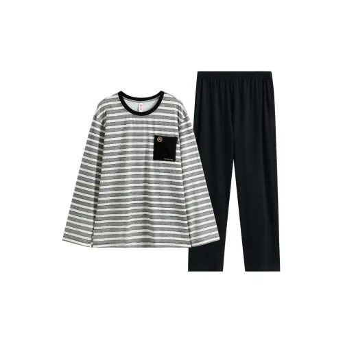 FENTENG FX26910544 Gray White Stripes Men's Pajama Sets