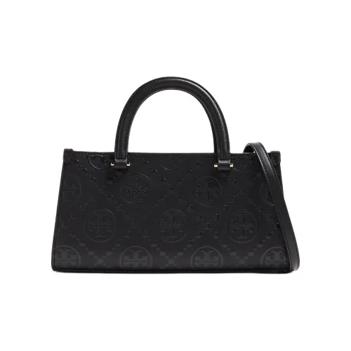 Tory Burch T Monogram Кожа Сумка через плечо Сумка Маленькая Женская Черная