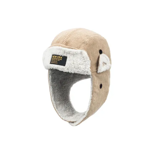 New Era Вельвет Хлопок Норковый мех Шапки-ушанки Унисекс Бежевый