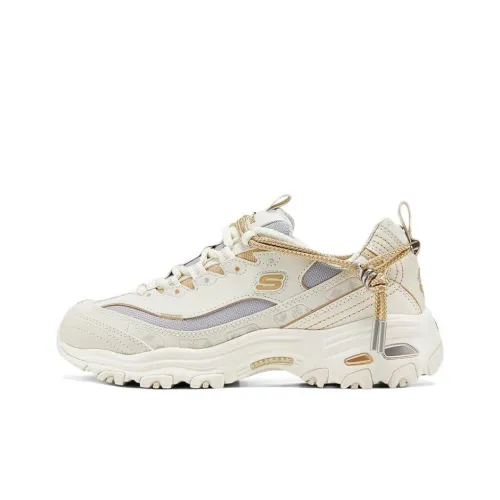 Skechers D'LITES 1,0 Дышащий Легкий Увеличение Высоты Низкий Топ Тапочки Женские Бежевые