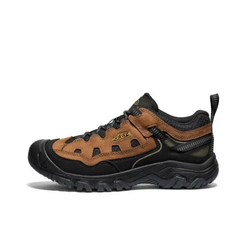 KEEN Targhee 4 Амортизаторы Slip-resistant Дышащий Низкий Топ Походная обувь Мужская Черный Коричневый