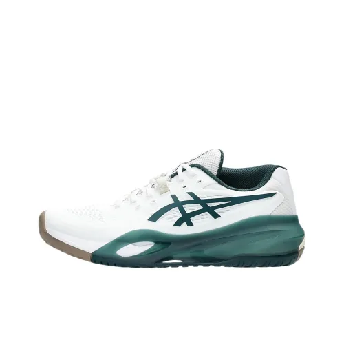 ASICS GEL RESOLUTION X Устойчивый к истиранию Низкий Топ Теннисные Кроссовки Мужские Белые Зеленые