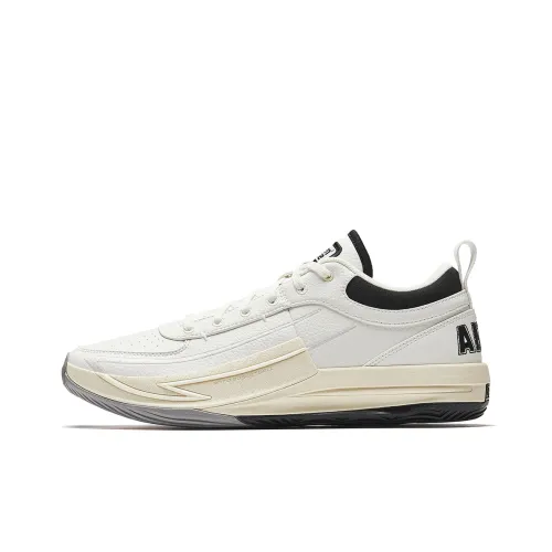 ANTA Fengmang 1 Баскетбольные кроссовки Низкий топ Белый черный Мужской