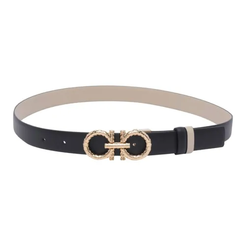 FERRAGAMO Телячья кожа Кожаные ремни Женские Черный Ширина 2,5CM