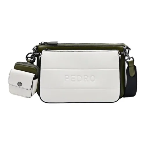 Pedro PU (полиуретан) Сумка через плечо Маленькая Мужская Белая и Зеленая