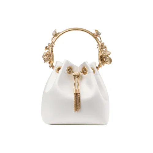 Jimmy Choo Ткань Сумка Маленькая Женская Айвори Белый и Золотой