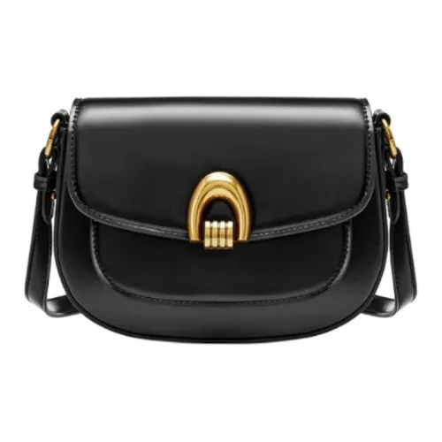 JOSINY ПУ (полиуретан) Седло Сумка Сумка через плечо Маленькая Женская Черная Кофейная