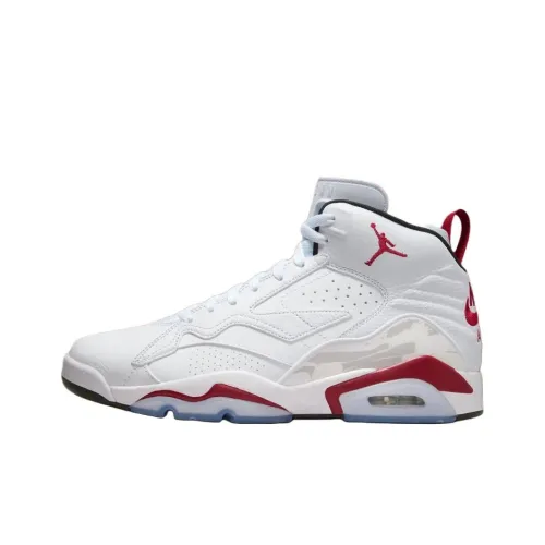 Jordan MVP Slip-resistant Abrasion-resistant High Top Винтажные баскетбольные кроссовки Унисекс Белый Красный