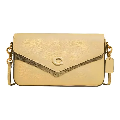 COACH Wyn Кожа Минималистский стиль C Logo С откидной крышкой Застежка на пряжку Конверт Сумка через плечо Средняя