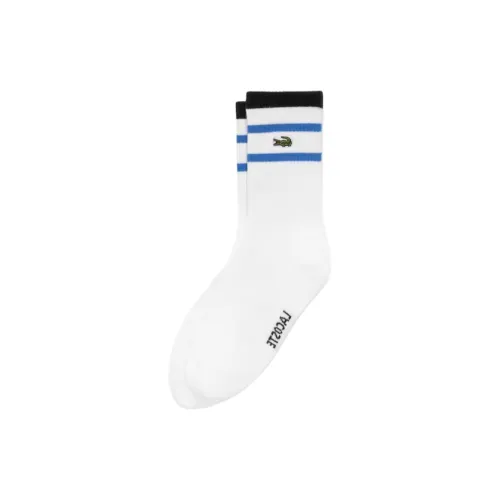 Коллаборация LACOSTE 1 упаковка Белый Синий Мужские носки MID до икры