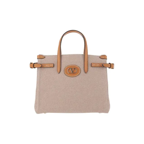 Valentino Хлопок Тоут Сумка Сумка для покупок Сумка через плечо Сумка Маленькая Женская Светлый Умбра