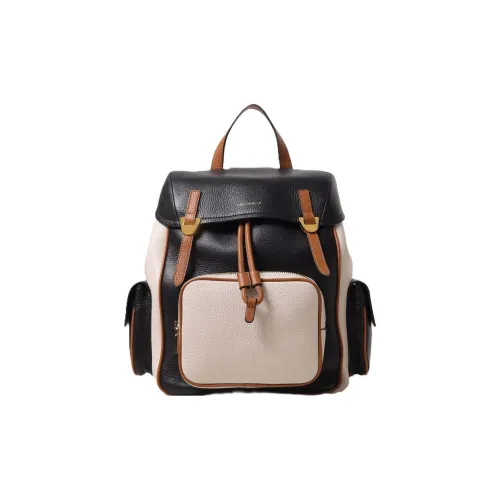 COCCINELLE Рюкзак из кожи женский черный и экрю