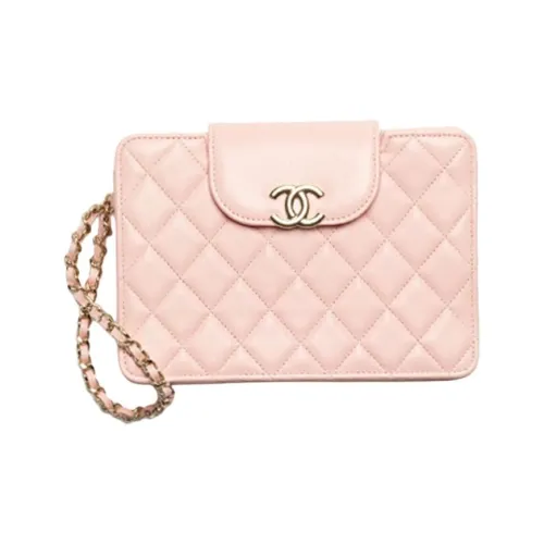 CHANEL Sheepskin Clutch Small Women's Light Pink CHANEL Овчина Клатч Маленький Женский Светло-Розовый