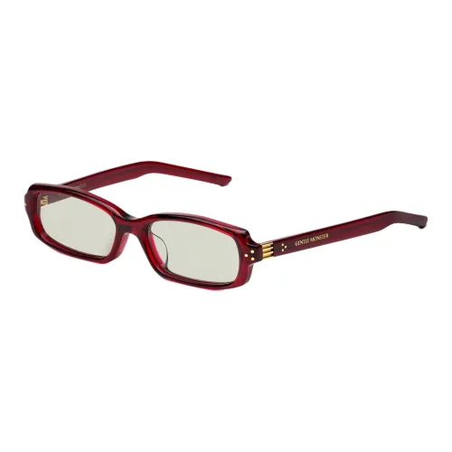 GENTLE MONSTER Металлический ацетат Прямоугольные Солнцезащитные очки Унисекс Красный