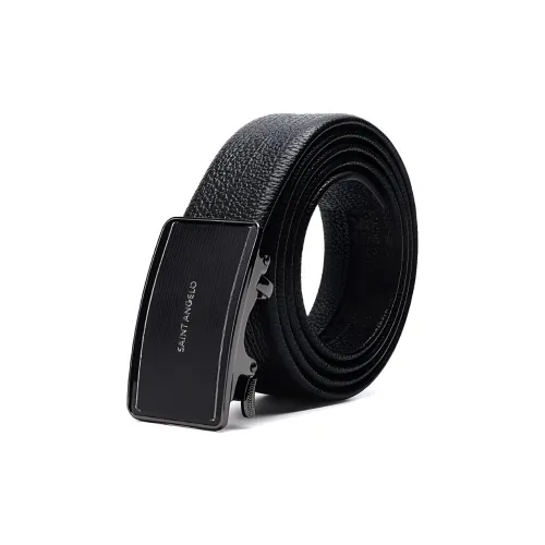 SAINT ANGELO Ремни из коровьей кожи Мужской Черный Ширина 3,5 см