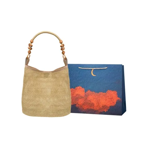 Elsvet Солома Сумка через плечо Женская Хаки Черная