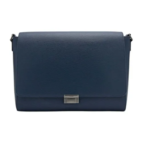 Pedro Коровья кожа Курьерская сумка Сумка через плечо Средняя Мужская Морской синий