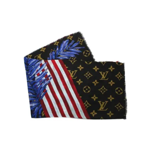 LOUIS VUITTON Шерсть Трикотаж Шарфы Женские Черный