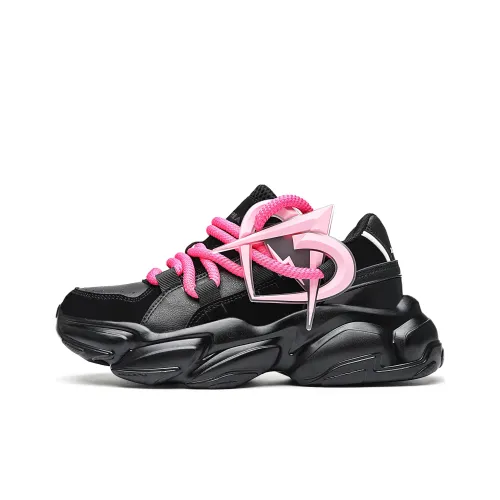 MVA Противоскользящий Устойчивый к истиранию Ударопрочный Легкий Низкий Топ Кроссовки с Толстой Подошвой Унисекс Черный Розовый