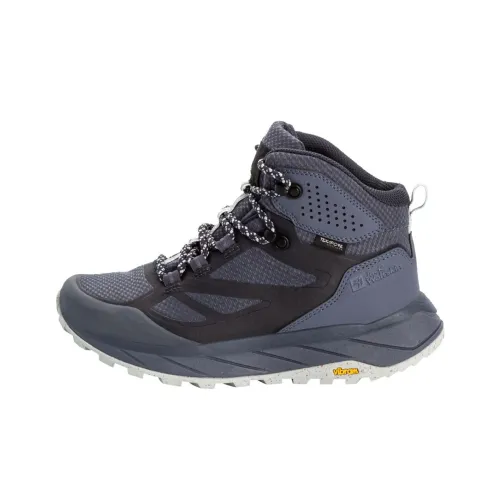 Jack Wolfskin Terraventure Износостойкий Водонепроницаемый и Дышащий MID Топ Походная обувь Женская Серый Синий