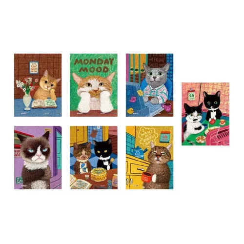 3D JP Корова Wa Newton's Часть Time Кошка Weekly Коллекция 80 Мини Пазл Слепые коробки Один Mystery Коробка Целая коробка 6 шт