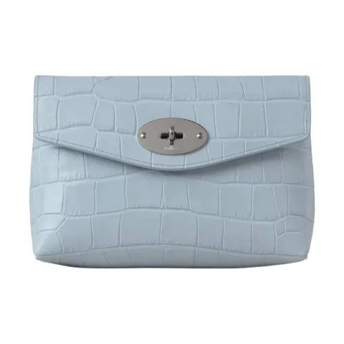 Mulberry Darley Коровья кожа Косметичка Маленькая Женская Светло-синяя