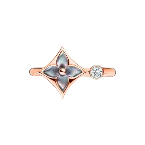 LOUIS VUITTON 18K Розовое золото Жемчужная раковина Бриллиантовые кольца Унисекс