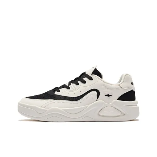 Erke The Liuyun Come Аbrasion-resistant Bottom Resistant Low Top Скейтборд Кроссовки Мужские Микрокристаллический Белый Джет Черный