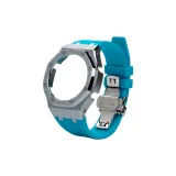 Серебряные песочные чехлы для часов, небесно-голубые ленты