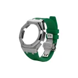 Серебряные песочные чехлы для часов, темно-зеленые ленты