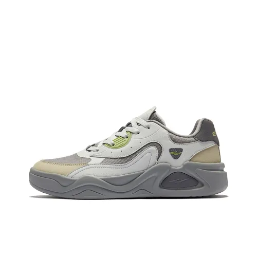 Erke The Liuyun Come Slip-resistant Abrasion-resistant Low Top Skateboard Shoes Men's Medium Gray White Mist Gray